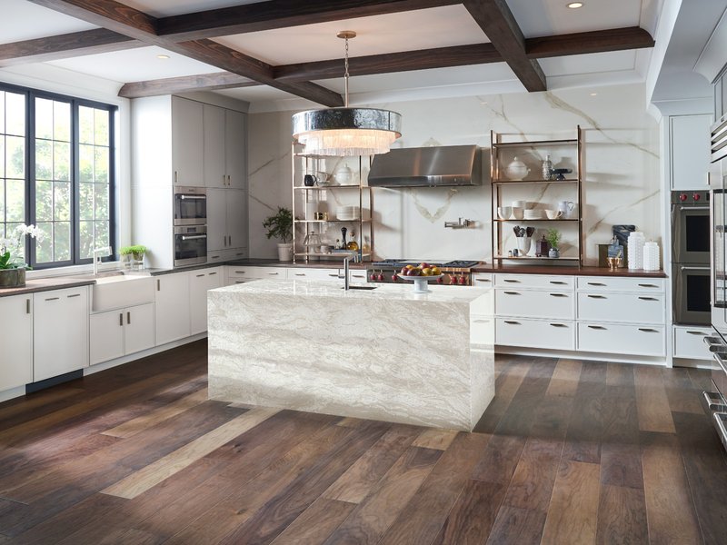 Kitchen with hardwood flooring from Northcraft Flooring & Design in Raytown, MO